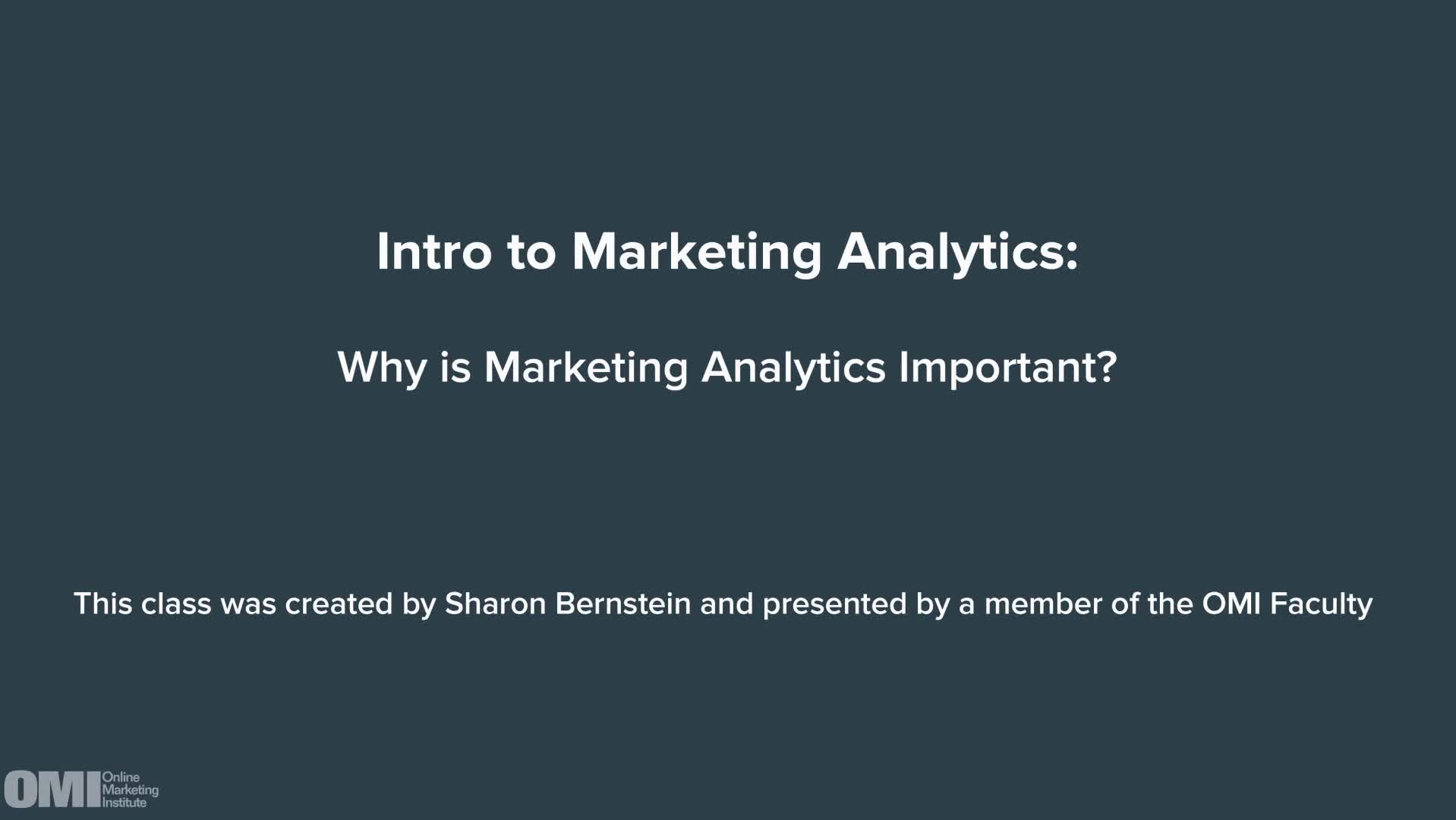 Intro to Marketing Analytics